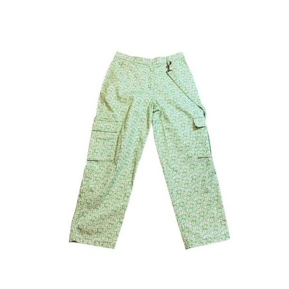 Ragged Priest Urban Outfitters Cargo Pants Womens Size Large 33x29 Green Daisies - Picture 1 of 9